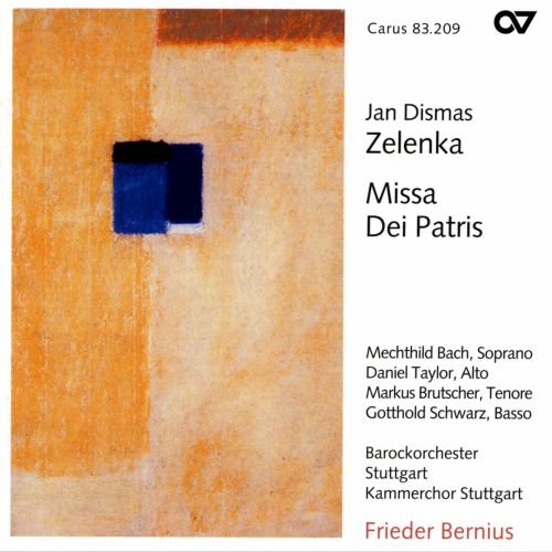 The image is a CD cover featuring an abstract orange painting with a blue square.