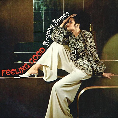 Bryony James album cover, woman in patterned top seated indoors.