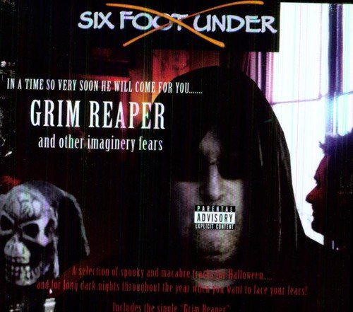 CD cover for Six Foot Under’s “Grim Reaper” featuring a hooded figure and skull.