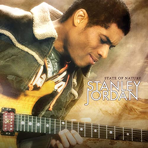 Stanley Jordan with guitar, album cover for "State of Nature".