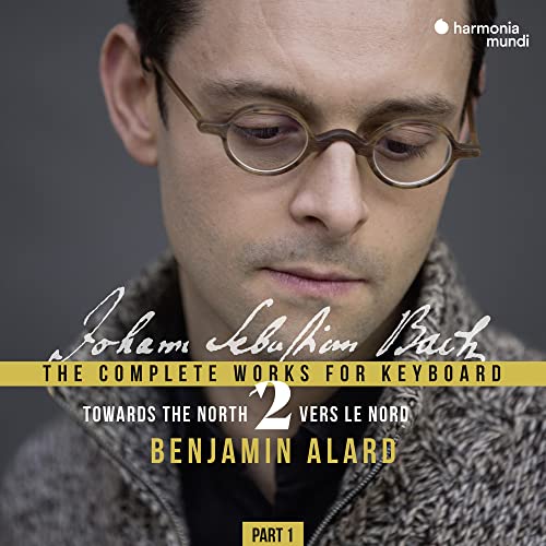 CD cover featuring pianist Benjamin Alard wearing round glasses.
