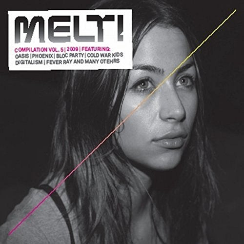 CD cover for “Melt!” compilation featuring a woman’s black and white portrait.
