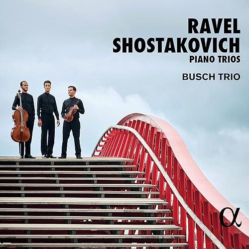 CD cover featuring three musicians and a red, curved architectural element.