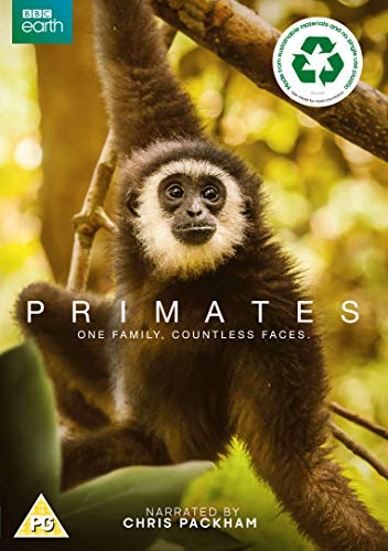 DVD cover featuring a monkey on a tree branch with the title "Primates".