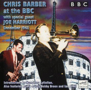 Chris Barber album cover featuring two men with instruments against a BBC building.