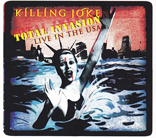 Killing Joke album cover: woman emerging from water with city skyline.