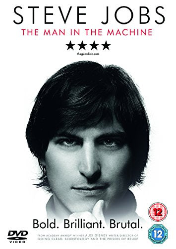 DVD cover for “Steve Jobs: Man in the Machine” featuring a portrait.