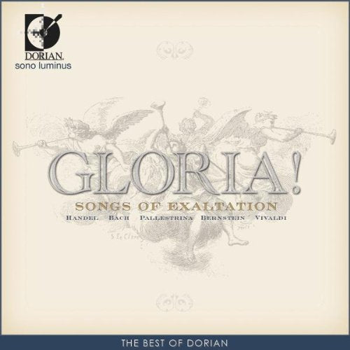 CD cover: Angels playing instruments with "Gloria" text overlay.