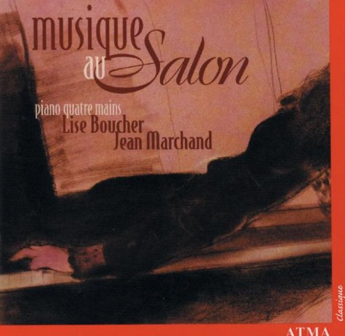 CD cover with abstract sketch of a woman playing piano, red border.
