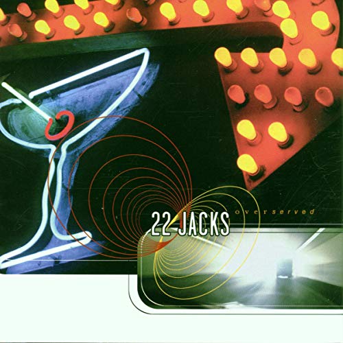 CD cover with a martini glass neon sign and red pin lights.