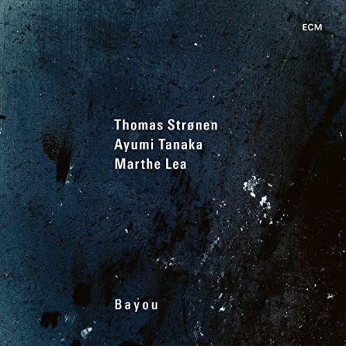 Dark blue vinyl record cover with artist names and album title “Bayou”.
