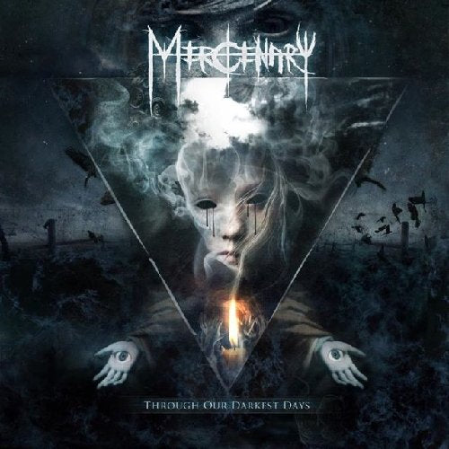 Dark album cover featuring a child's face, candle, and shadowy figures.