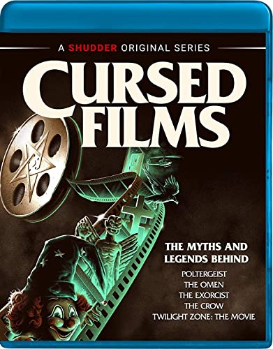 Cursed Films" Blu-ray cover with film reel, ghostly figures, and text.