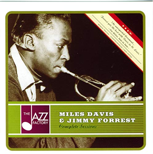 Miles Davis playing trumpet, album cover for "Miles Davis And Jimmy Forrest.