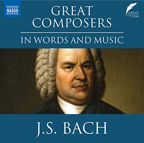CD cover featuring a portrait of Johann Sebastian Bach, with blue background.