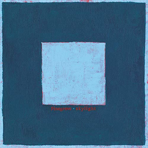 CD cover for Pinegrove’s Skylight, with abstract blue and white squares.