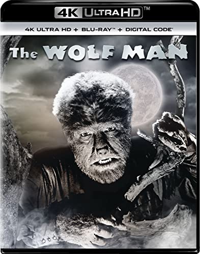 Blu-ray cover for "The Wolf Man" featuring a werewolf’s face.