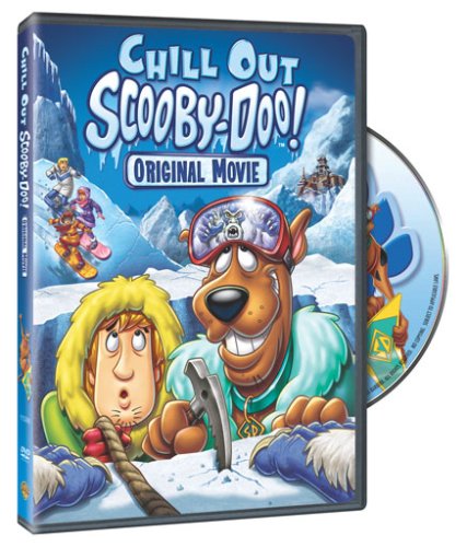 DVD cover featuring cartoon characters in a snowy scene, with Scooby-Doo and a companion.
