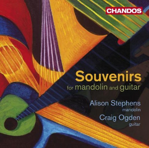 "CD cover featuring abstract mandolin and guitar artwork with artist and title information."