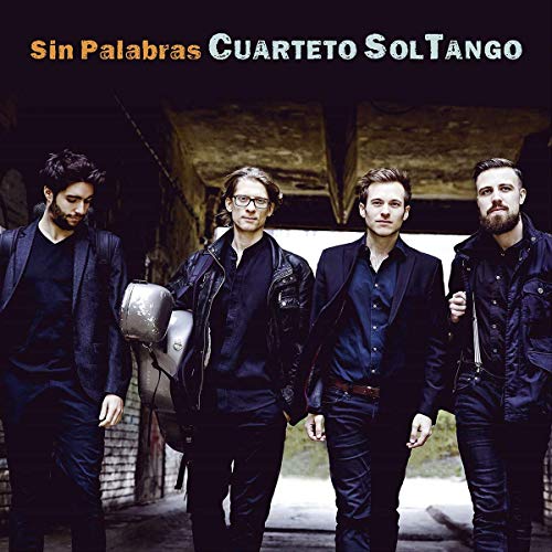 CD cover featuring four men in dark clothing, titled "Sin Palabras.