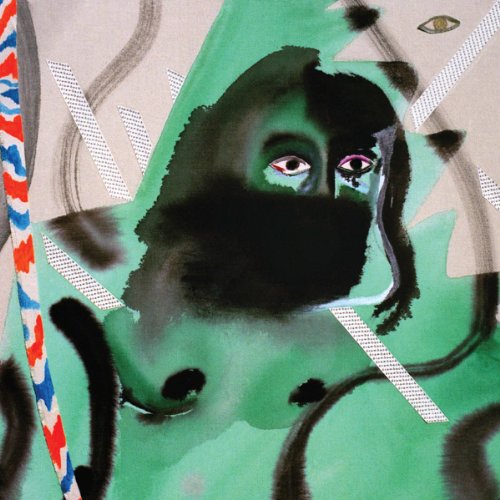 CD cover: abstract green and black portrait with painted elements.
