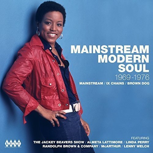 CD cover featuring a woman in a red jacket with "Mainstream Modern Soul" text.