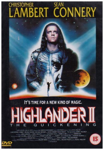Highlander II" DVD cover featuring Christopher Lambert and Sean Connery.