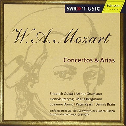 CD case for Mozart concertos and arias, beige and gold design.