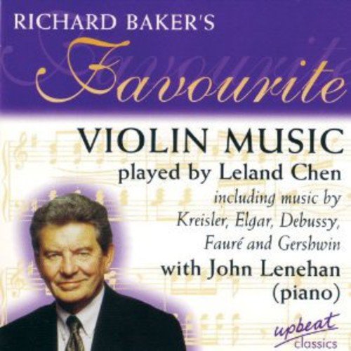 "CD cover featuring Richard Baker with text describing violin music and musicians."