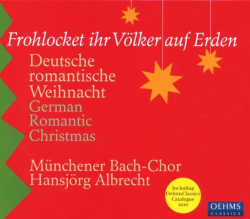 Red Christmas CD cover with yellow stars, green border, and white text.