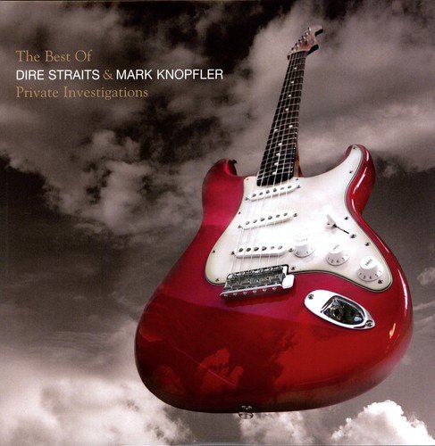 Red electric guitar against a blue sky with white clouds, album cover artwork.