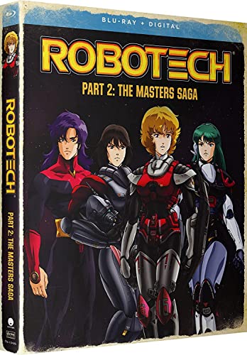 Robotech: The Masters Saga" Blu-ray cover featuring anime characters in uniform.