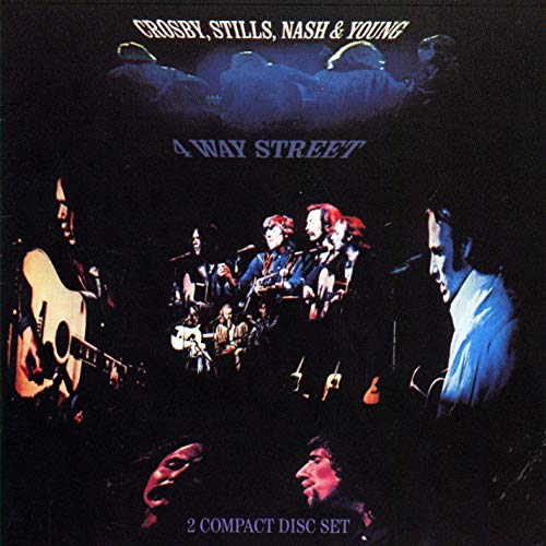 "Crosby, Stills, Nash & Young's '4 Way Street' CD cover featuring a live performance image."