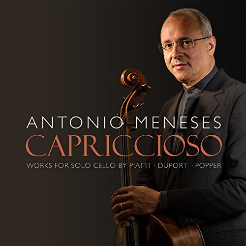 Cellist Antonio Meneses with his instrument, album cover for "Capriccioso.