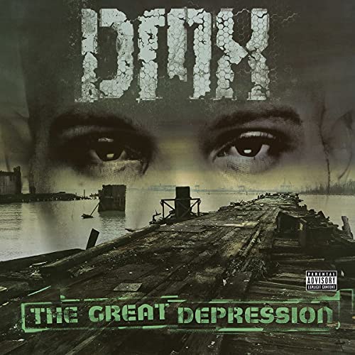 DMX album cover: eyes above a dilapidated pier and murky water.