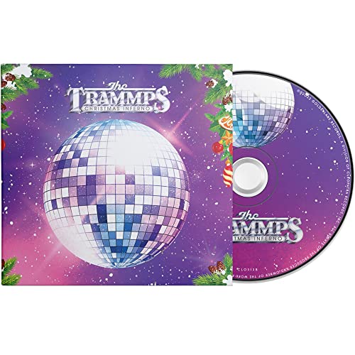 CD case with disco ball image and "The Trammps Christmas Inferno" text.
