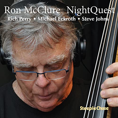 CD cover featuring a man with headphones and a double bass.