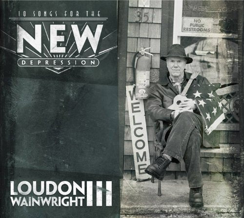 "Loudon Wainwright III album cover featuring a man sitting with an American flag."