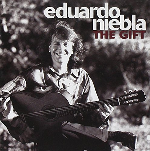 Black and white album cover with man holding a guitar, outdoors.