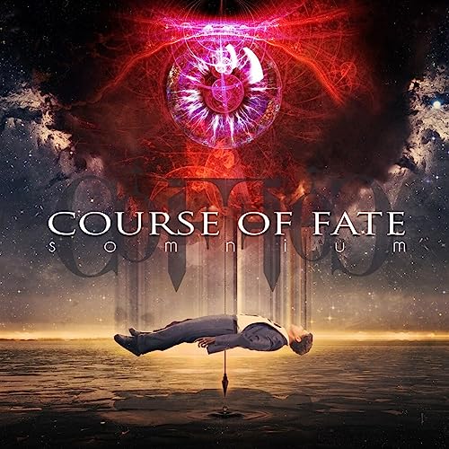 Album cover: eye, falling figure, and text “Course Of Fate - Somnium”.