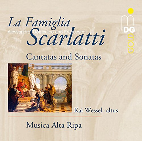 CD cover with Renaissance painting and blue text on beige background.