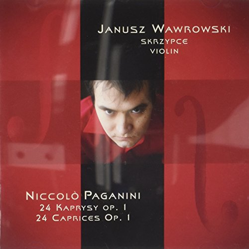 CD cover featuring violinist Janusz Wawrowski and text in Polish/English.