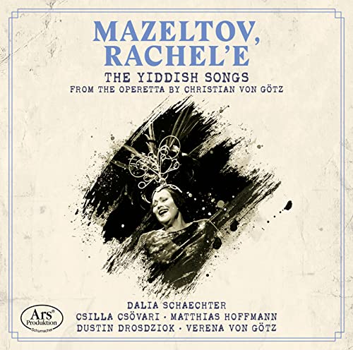 CD cover featuring a portrait of Dalia Schaechter with abstract paint splatters.