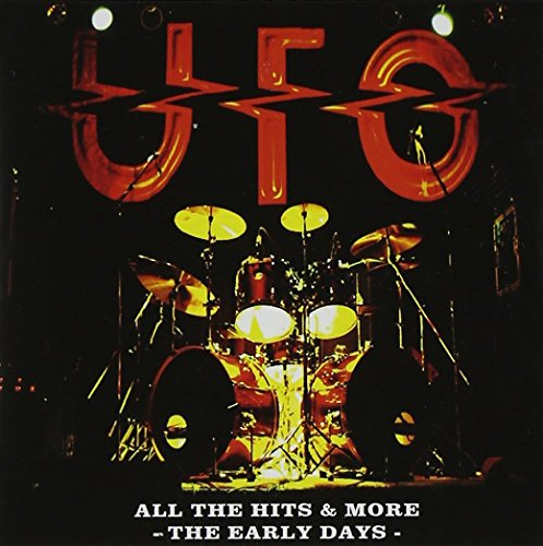 U.F.O. album cover featuring a drum kit silhouetted against a dark background.