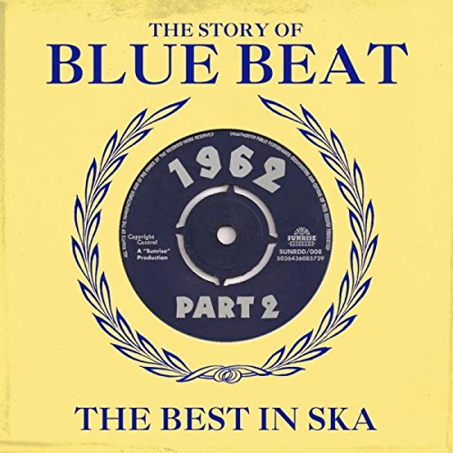 Yellow album cover with blue text and a vinyl record graphic surrounded by laurel.