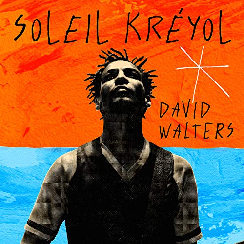 Album cover with man in black vest against orange and blue background.