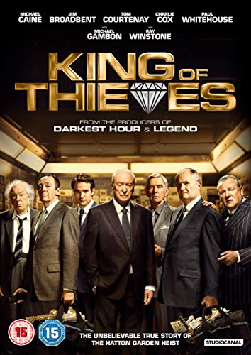 DVD cover for "King of Thieves" featuring seven suited men and a diamond graphic.
