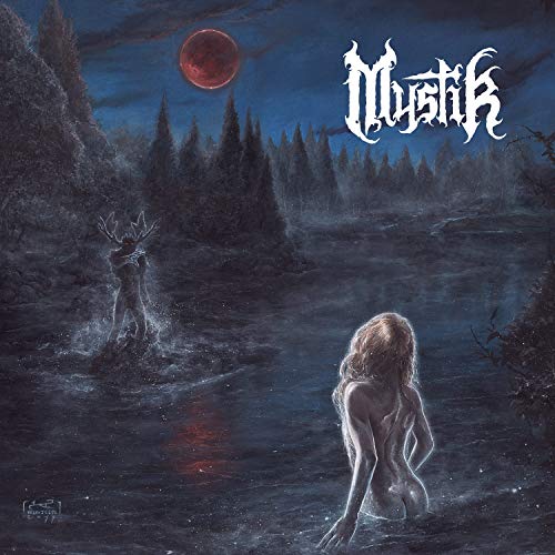 CD cover: Dark forest landscape with figures and a red moon.