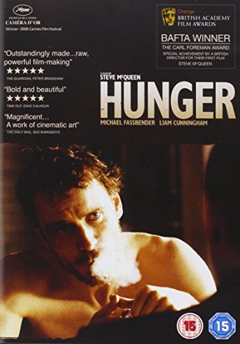 DVD cover of the film Hunger featuring a shirtless man smoking in low light.