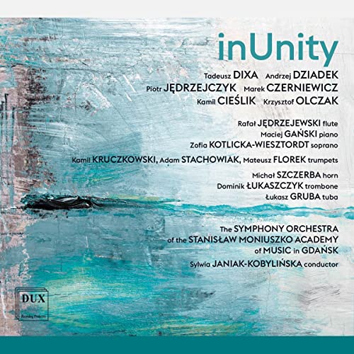 CD cover for "In Unity," featuring abstract blue and white artwork.